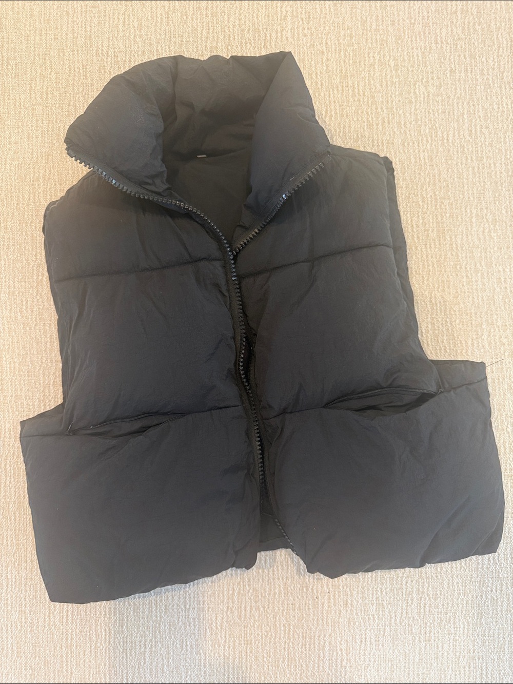 Black Puffer Vest - Cozy Quilted Sleeveless Jacket